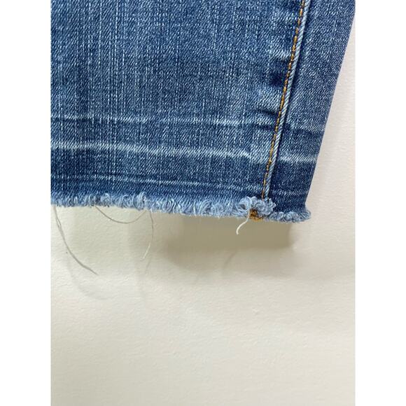 Aero Jeans Jegging Pants Medium Blue Wash Skinny Stretch Raw Hem Cropped 2 - Picture 5 of 11